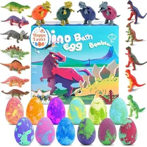 Bath Bombs for Kids with Surprise Toys Inside - 16 Pack Organic Dinosaur Bath Bombs Gift Set, Dinosaur Toys for Kid 3 4 5 6 7 8 9 Years, Easter Gifts for Kids, Easter Basket Stuffers, Bubble Bath Toys
