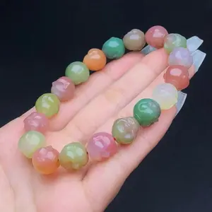 Wholesale 1pcs yanyuan agate crystal jewelry buddha head bracelet Women's gift Birthday gift bangle bracelet