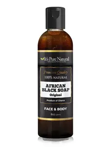 It's Pure Natural Liquid African Black Soap Original Raw | Face & Body Wash | 8oz / 16oz | Made in Ghana
