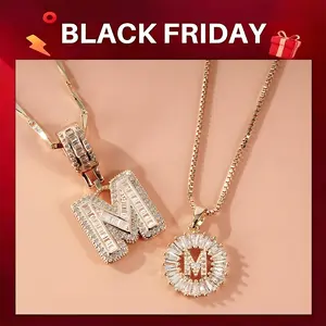 Personalized Initial Pendant Necklace Set for Women, Includes 2 High-Quality Jewelry Pieces, Fashion Accessory with Alphabet Letters
