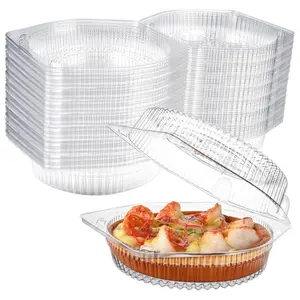 40Pcs 6'' Disposable Pie Keeper Clear Plastic Dessert Containers with Hinged Locking Lids Round Pie Carrier Clamshell Takeout Food Containers for Flan Doughnut Cookies Salads Fruits Vegetables - Home Improvement.
