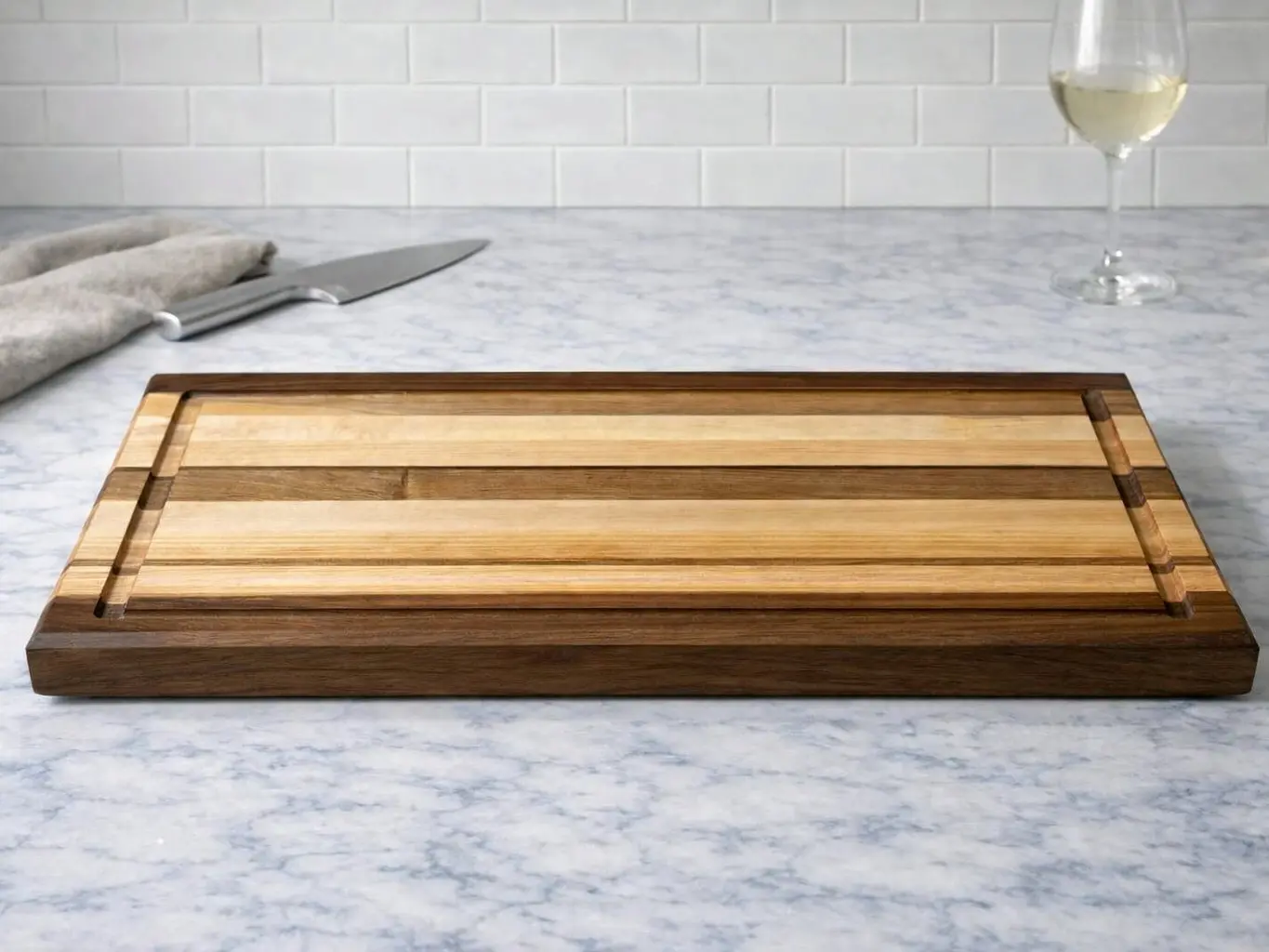 Walnut, Cherry, Maple Cutting Board 17.75″ × 7.75″ × 1.25″ w/Juice Groove