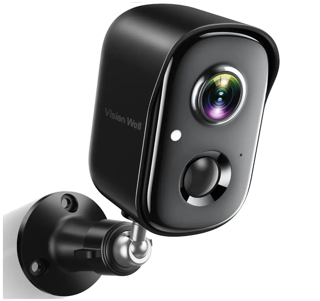 VISION WELL Security Cameras Wireless Outdoor, 1080P Battery Powered AI Motion Detection Spotlight Siren Alarm WiFi Surveillance Indoor Home Camera, C