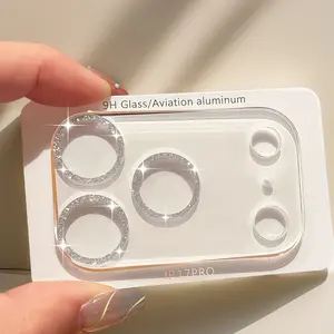 Silver Color Camera Lens Protector Film, Fits iPhone 17/17air/17pro/17promax/16/15/14/13/12/11 Pro Max, Anti-Scratch, Anti-Fingerprint