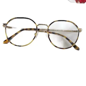 Round Acetate and Metal Frames with Tortoiseshell Design for Stylish Vision