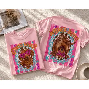 Guess What Wiener Butt Comfort Colors Shirt, Preppy Funny Dachshund Tee, Sarcastic Dog Mom Graphic Shirt white