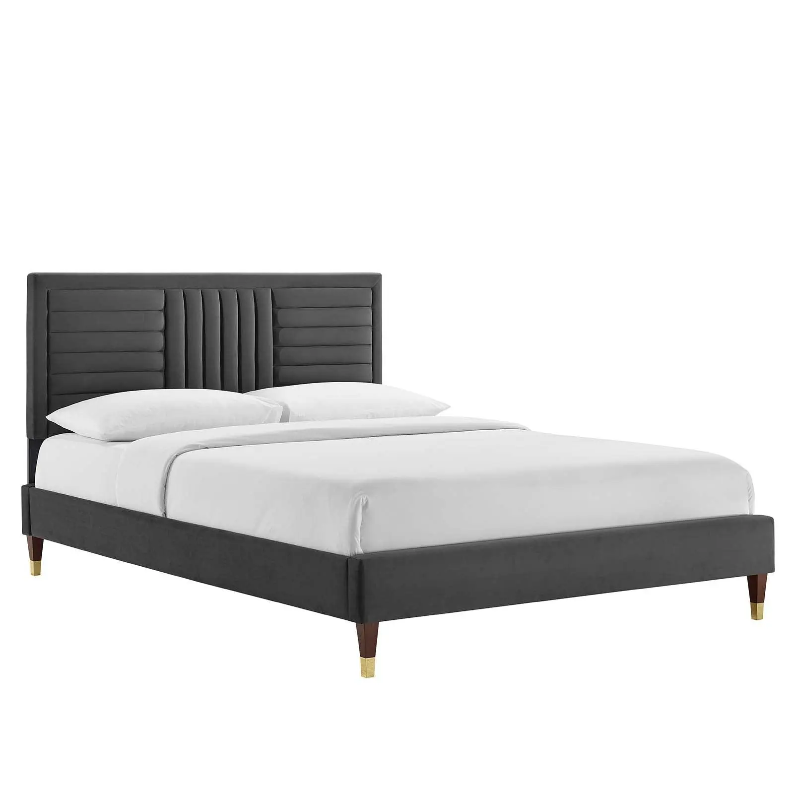Sofia Channel Tufted Performance Velvet King Platform Bed, MOD-7011