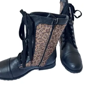 Lifestride Women's Boots with Leopard Print Detail and Lace-Up Closure for Stylish Comfort