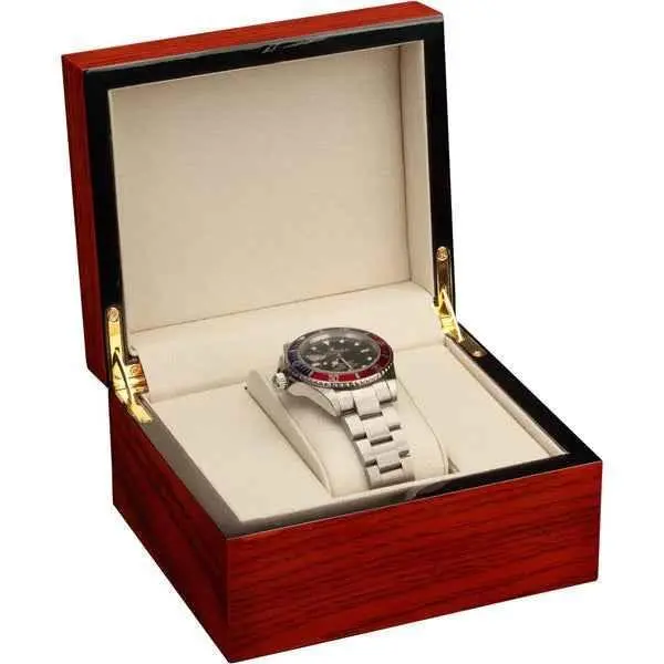 Diplomat Mahogany Wood Watch Box - Elegant Storage Solution for Your Timepieces