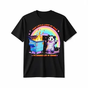 100% Cotton Funny Possum This Little Light - My Trash Can Fire Possum T-Shirt
