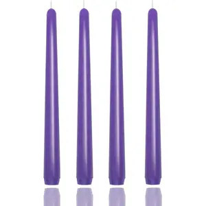 10 inch Purple Taper Candles,Set of 4 Tapered Candle, Tall Candlesticks,Conical Stick Candles,, Dinner, Party, Wedding, Halloween, Christmas (Purple, 10inch)