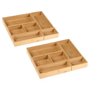 Improvements Bamboo Drawer Organizers - Set of 10