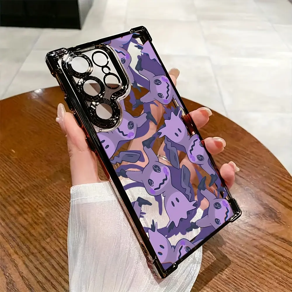Adorable Cartoon Gengar Phone Case Compatible with for samsung for galaxy S25 S24 S23 S22 S21 FE Ultra Plus 4G 5G, Featuring a Transparent Soft Back for Drop
