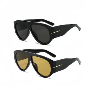Retro Oversized Aviator Sunglasses for Women Men 70s Style UV400 Protection Luxury Thick Frame Fashion Shades
