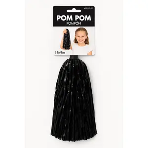 Black Pom-Pom Cheer Accessory - 15" Handheld