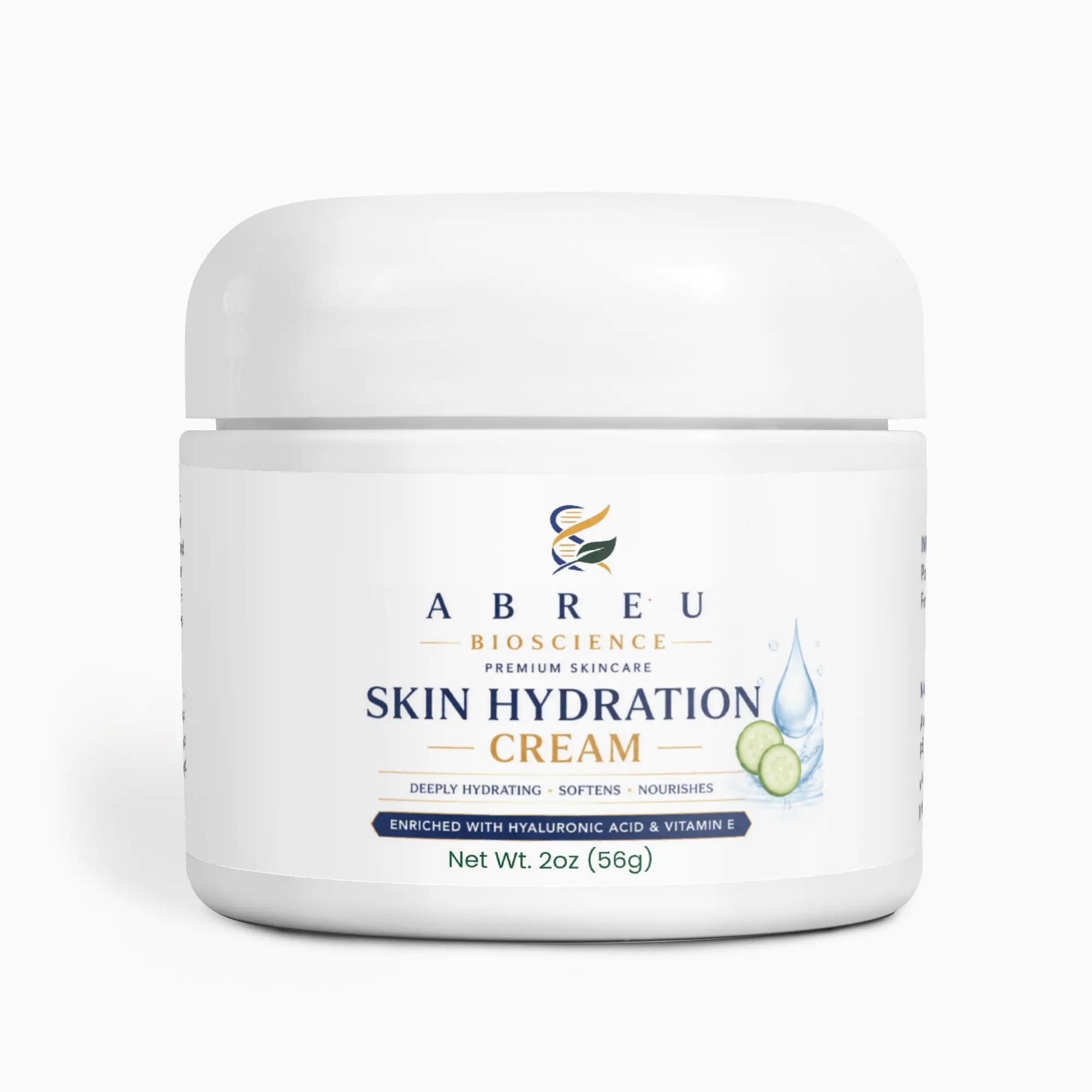 Abreu BioScience Skin Hydration Cream: Hydrates, Smooths,  Moisture, Moisturizer, Daily Hyaluronic Acid