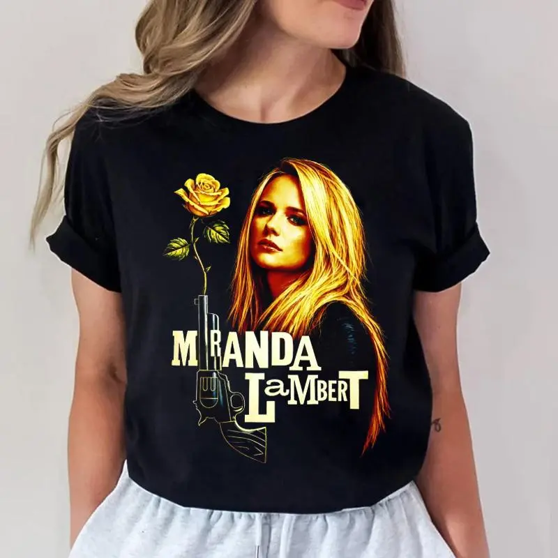 Miranda Lambert Country Singer Rose Microphone Graphic T Shirt Concert Fan Tee HGB10804