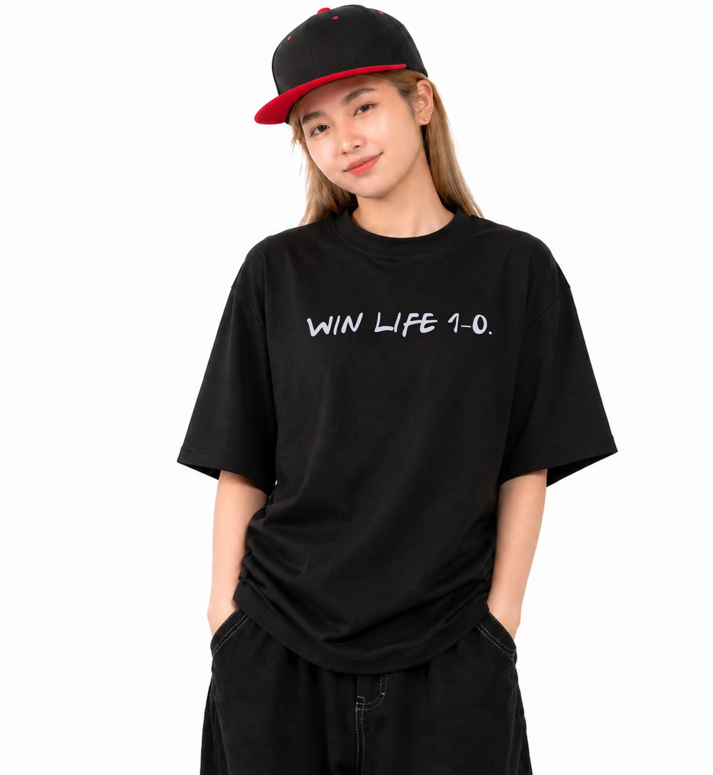 WIN LIFE 1-0 T-Shirt – Vietnamese Slang Tee – Oversized Fit Streetwear – Funny Confident Statement Shirt