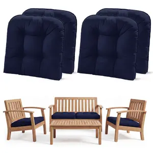 【Father 's Day gift】Downluxe Outdoor Chair Cushions for Patio Furniture, Waterproof Tufted Overstuffed Patio Furniture Cushions, Thick Outdoor Seat Cushion, 19" X 19" X 5"