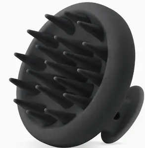 AuraBath Silicone Scalp Massager Shampoo Brush, TikTok Viral Hair Growth Routine Graduation Season Self-Care Gift, Ergonomic Round Hair Exfoliator Dandruff Remover Scrubber for Thick Curly Hair, Shower Head Spa
