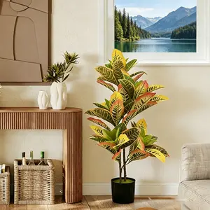 35-inch simulation tree potted plants, green leaves discoloring simulation maintenance-free fake plants, UV protection, indoor and outdoor use, home, office, porch, terrace decoration.