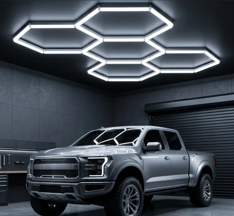 25 Pack Bigger Updated Size Hexagon Garage Light LED Adjustable for Warehouse Workshop Gym Basement Car Care Wash Room iluminacion led lamp manufacturer outdoorfun New Year Gift for Boyfriend Husband Fathersdaygift