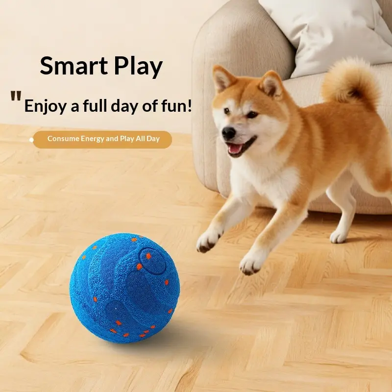 SmartRoll Interactive Auto-Running Dog Toy Ball - 82mm ETPU Shell, Teeth Cleaning, Hands Free, Universal Fit, 80Min Battery Life, for Puppy & Large Dogs