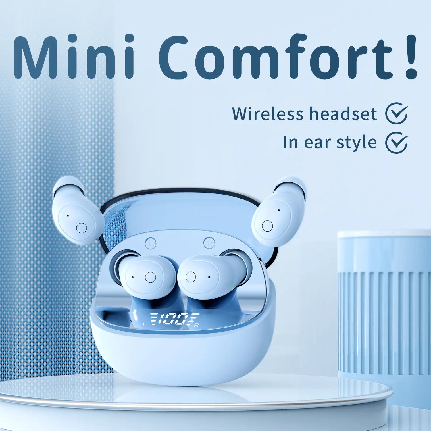 INSONIXN Invisible Earbuds, Built-In Bluetooth Compact Wearable Isolation In-Ear Headphones with Call Functionality, Low Profile Comfortable Fit, High Fidelity Sound for Cycling Office, Christmas Gifts for Android Devices