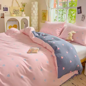 Heart Pattern Duvet Cover Set, 1 Count Duvet Cover & 2 Counts Pillowcase without Filler, Soft Comfortable Bedding Set for Home Bedroom