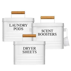 Calindiana Laundry Room Organization Bundle – Modern Farmhouse Storage for Dryer Sheets, Pods & Scent Boosters