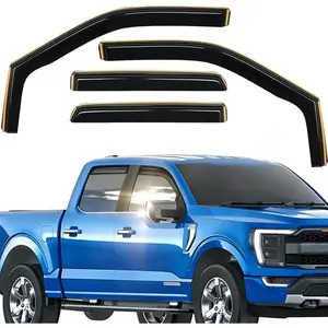 in-Channel Rain Guards for Ford F150 2021-2025 SuperCrew,Extra Durable Vent Deflector,F-150 Raptor Crew Cab Window Deflectors Vent Visor,Truck Vent Shades Accessories, 4 pcs