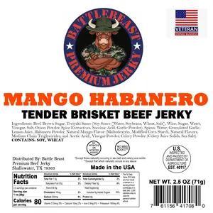 Mango Habanero Tender Brisket Beef Jerky