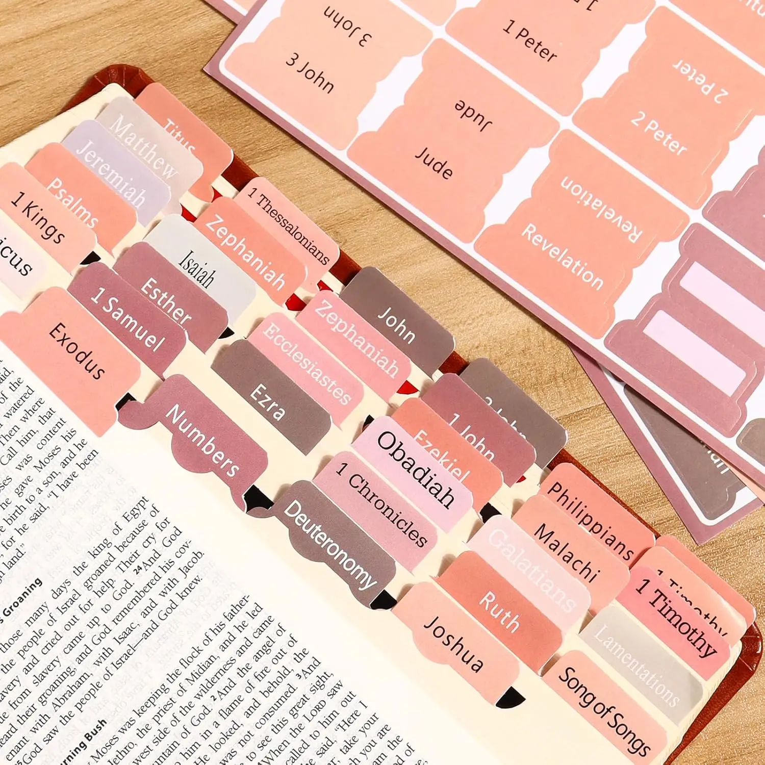 90 Pieces Large Print Bible Stickers, Small Colorful Bible Tabs for Women Bookmarks Index Tabs Study Supplies Guide Kit, Baptism Christian Gifts for Men Boys Beginner Easy to Read