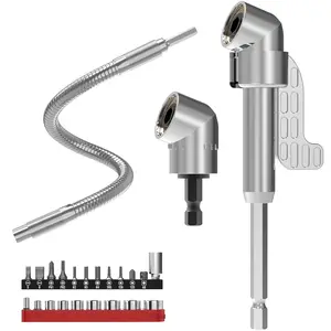 Flexible Drill Bit Extension Kit for Automotive Repairs, Home Improvement, Projects, Tight Space Fastening Tasks, with Angled Adapters, Flexible Screwdriver Extension, Socket and Bit Set