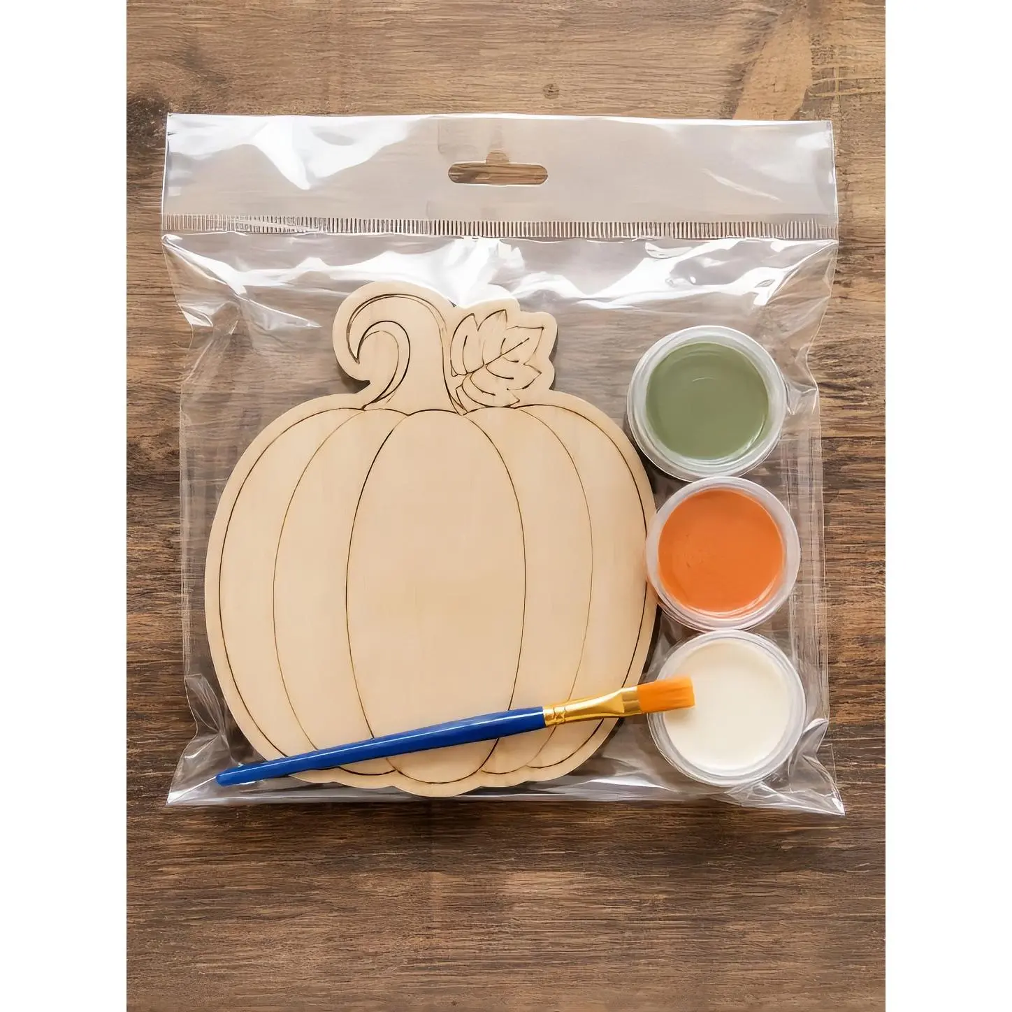 Pumpkin Shape Craft Kit with Paints and Brush for Creative Projects