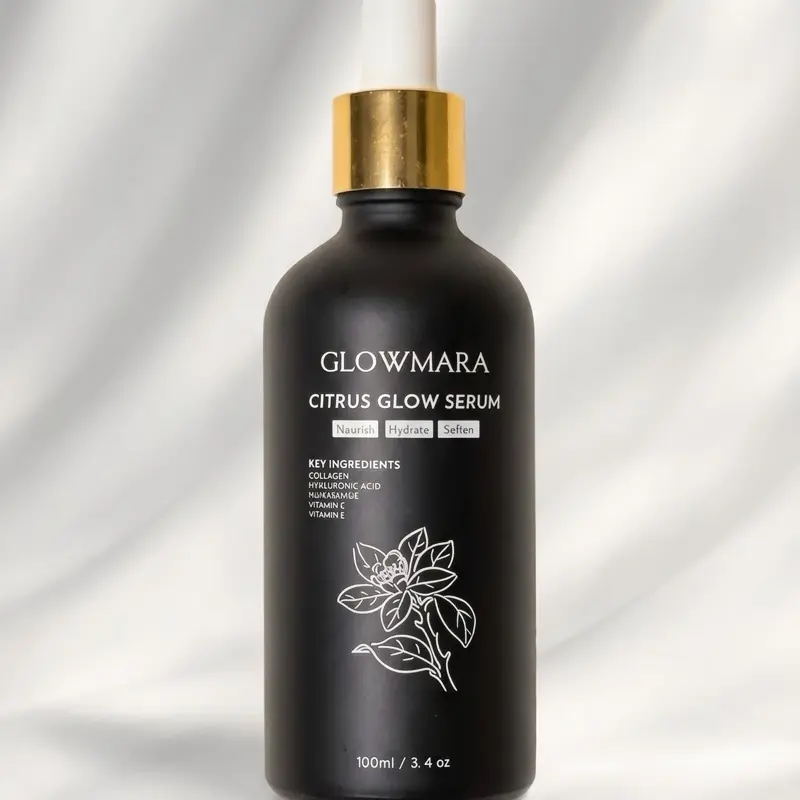 GLOWMARA Citrus Glow Serum 100ml- 30% Vitamin C, Hyaluronic Acid, Niacinamide, Collagen & Vitamin E Anti Aging Anti Wrinkle Brightening Hydrating Formula for Radiant Skin