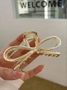 Elegant Hair Claw Clip with Large Bow, Non-Slip Strong Hold for Thick Hair, Alloy Jaw Clip for Stylish Updos & Everyday Wear