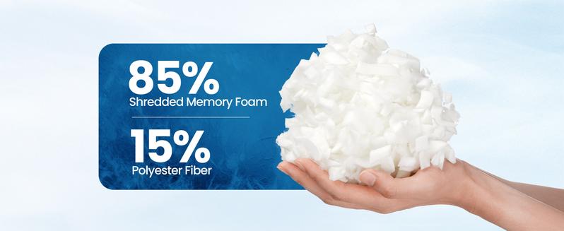 QUTOOL Luxury Cooling Memory Foam Pillows 2 Pack,Bed Pillows Set of 2,Adjustable Gel Pillow for Side Back Sleeper with Removable Cover, Valentine's Day Gifts, Decor Bedroom Accessories