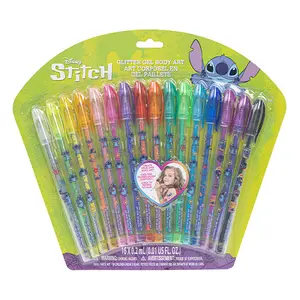 Stitch 16 Piece Glitter Pen Body Art Set, Glittery and Bright Colors, Ages 3+ by Townley Girl