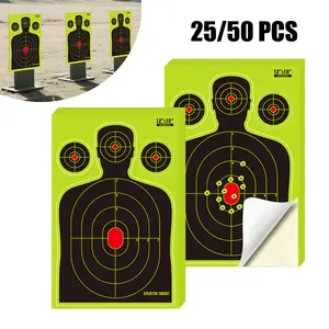 Targets - 12x 18 inch - Silhouette Splatter Target - Easily See Your Shots Burst Bright Fluorescent Yellow Upon Impact