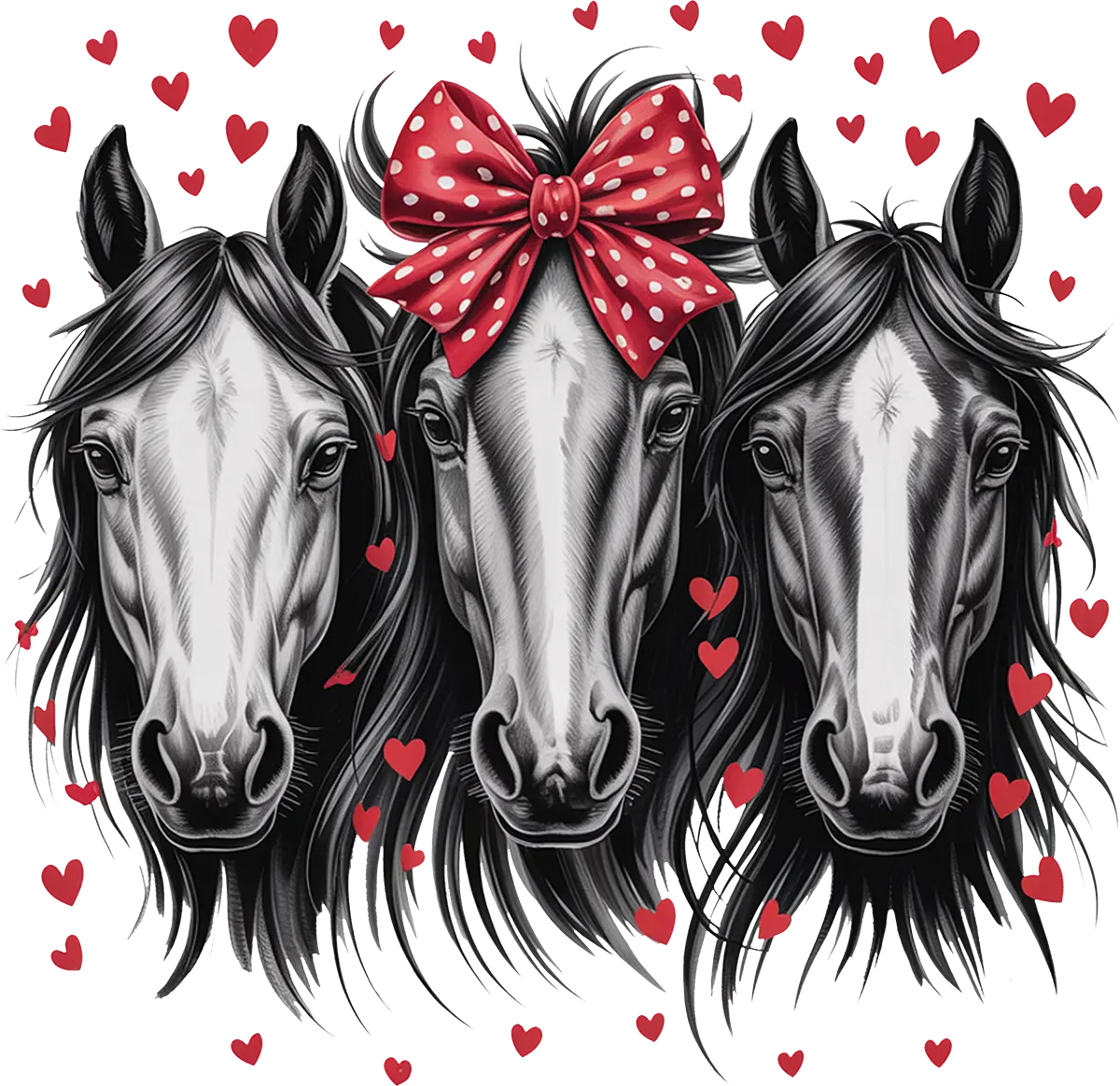 DTF Transfer – Horses Hearts Multi Sizes (AN-HR003)