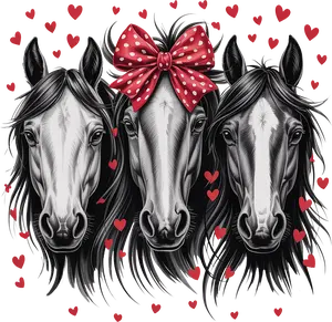 DTF Transfer – Horses Hearts Multi Sizes (AN-HR003)