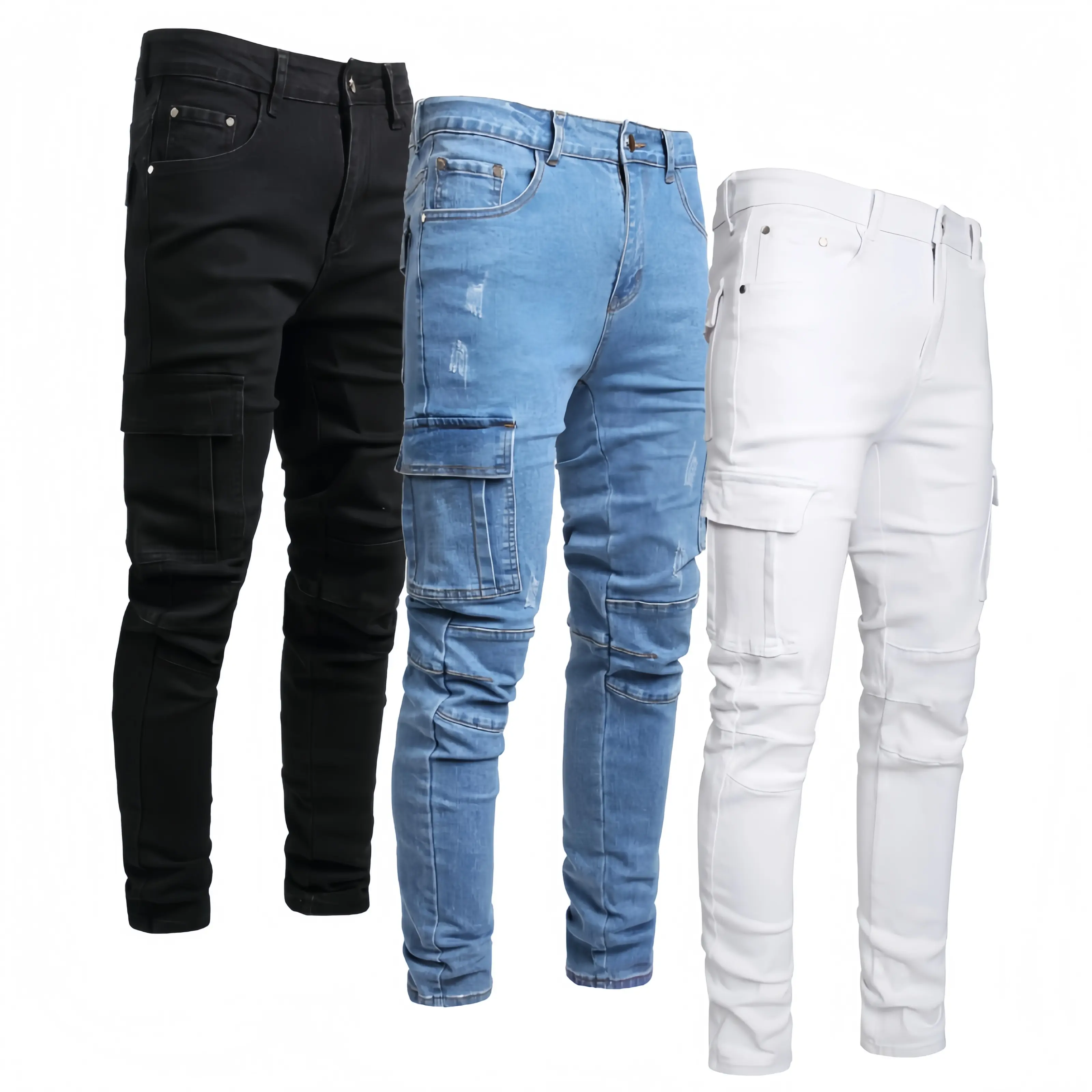 (3 Pack)Black-Mid Blue-White