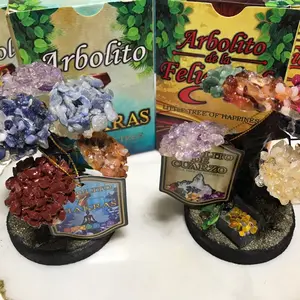 Arbolitos de 7 Chakras y de la Felicidad! Little Tree of Happiness with Gemstones for Positive Energy Charging