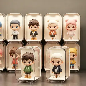 6 Pack Clear Display Case for Figures, Display Box, Dustproof Showcase for Collectibles Action Figures(no Figures)