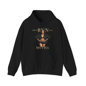Kamala Harris "She’ll Run This Motha" Graphic Hoodie - Bold Feminine Statement Hooded Sweatshirt - Available in Multiple Colors Comfort Cotton