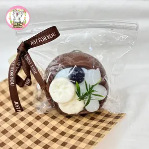 Food-grade silicone coconut water dessert bowl, hand-squeezed stress relief toy