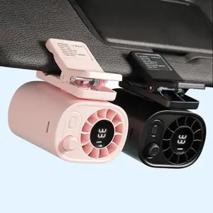 【Summer Survivals】Compact Clip-On Car SunVisor Fan USB Rechargeable, 2 Types(Standard/Semiconductor Cooling), Multiple Adjustable Airflow, LED Display, 360° Rotation, Long Battery Life for Car Travel Summerwins