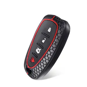 Soft Silicone Key Fob Cover + Key Fob Protector + Key Chain for Chevrolet Volt 2017 Equinox Bolt Ev Onix Explorer Malibu, 2/3/4/5 Buttons Keychain Holder Car Key Accessory