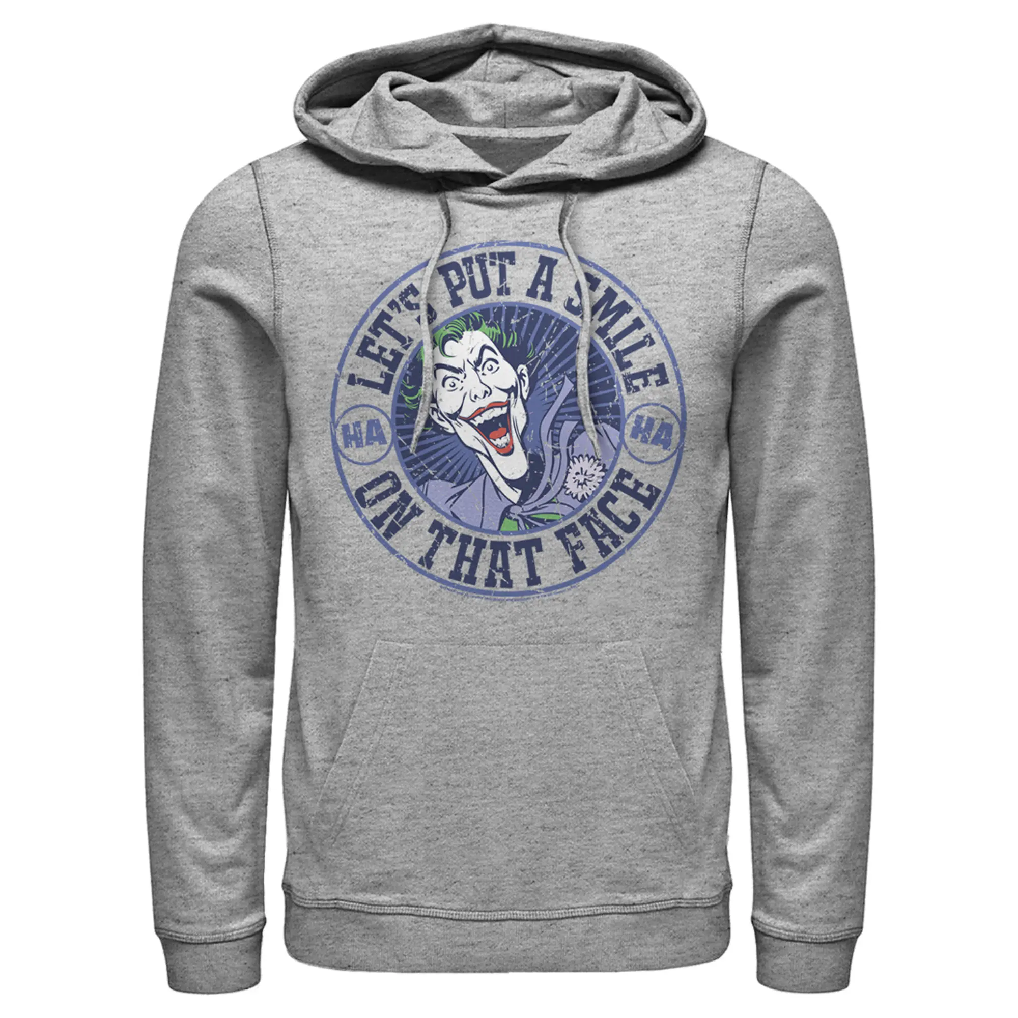 Men's Batman Joker Let's Put a Smile On That Face Pull Over Hoodie